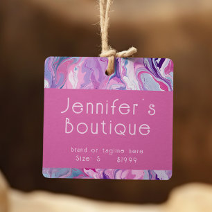 Étiquettes de vêtements Petite entreprise Rose Mod