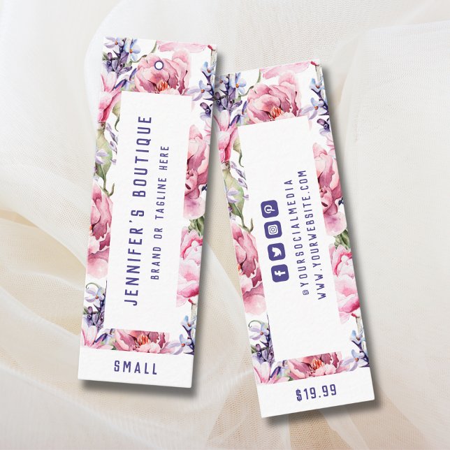 Étiquettes de vêtements Petite entreprise rose pri (Créateur téléchargé)