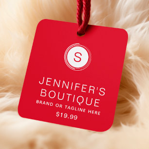 Étiquettes de vêtements Petite entreprise Rouge Bl