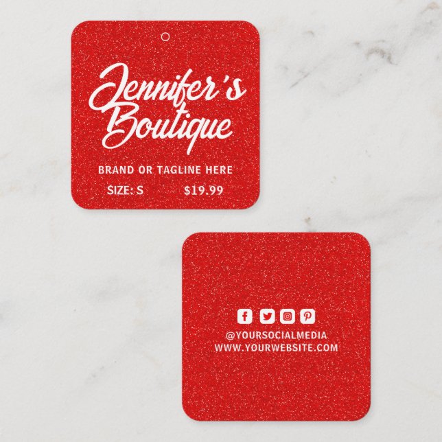 Étiquettes de vêtements Petite entreprise Rouge Pa (Devant / Derrière)