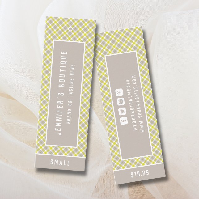 Étiquettes de vêtements Petite entreprise Tartan P (Créateur téléchargé)
