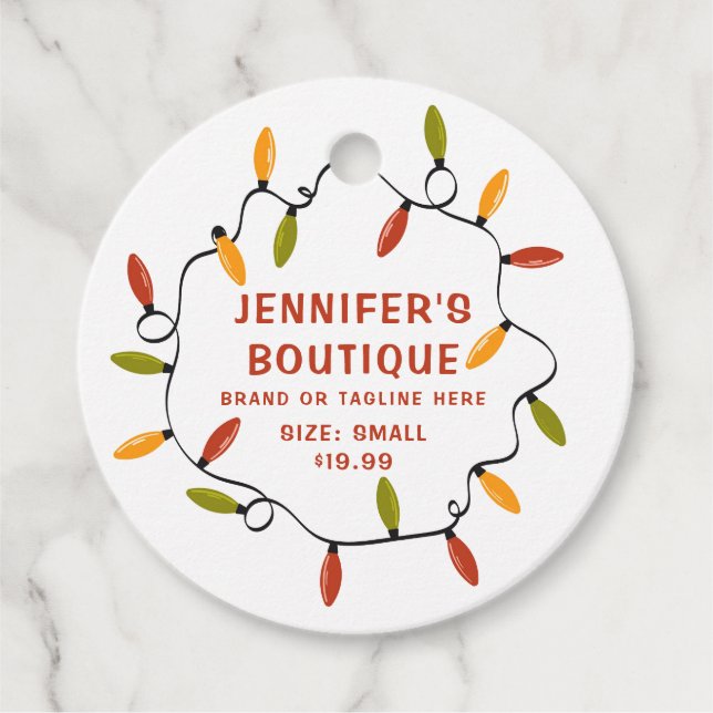 Étiquettes de vêtements Petites entreprises Lumièr (Devant)