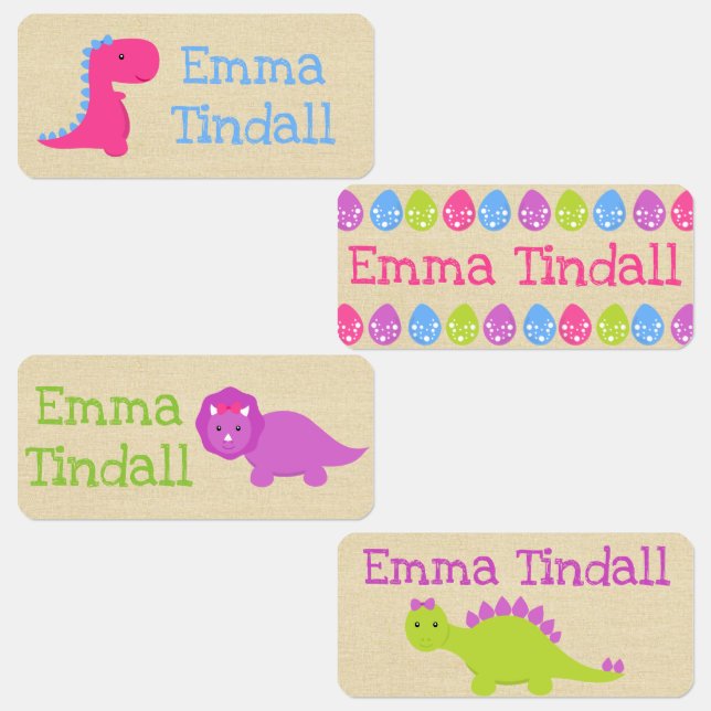 Étiquettes de vêtements pour enfants Dinosaur (Groupe)