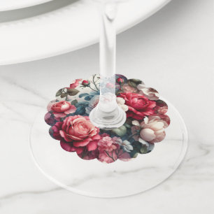 Étiquettes de vin Charme Floral Rose Intemporel