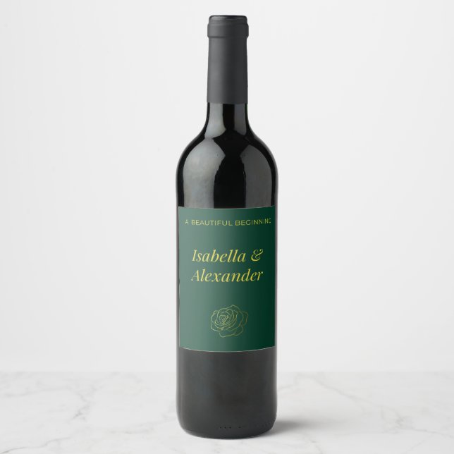Étiquettes de vin Emerald Romance (Devant)