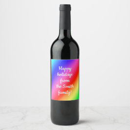 Étiquettes de vin Gradient Arc-en-ciel personnalis