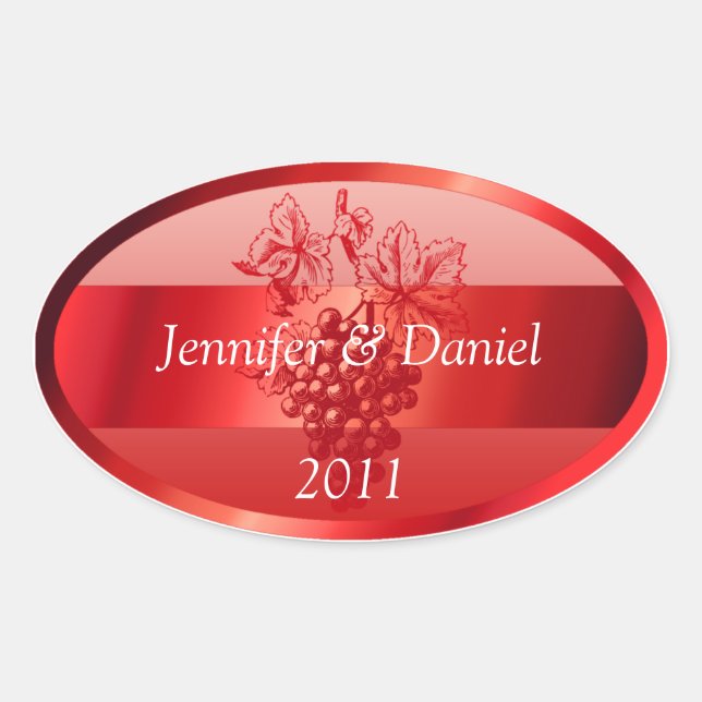 Étiquettes de vin personnalisé rouge (Devant)