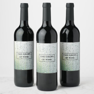 étiquettes de vin personnalisées en gouttes d'eau