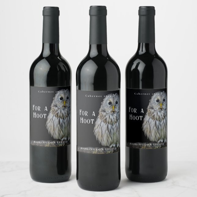 Étiquettes de vin personnalisés de la Chouette (Bouteilles)