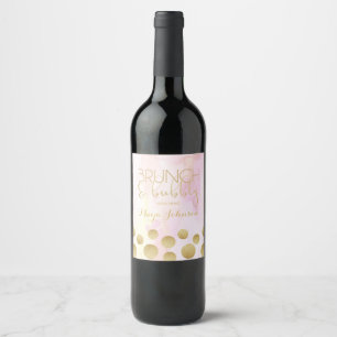 Étiquettes de vin pétillant et brunch