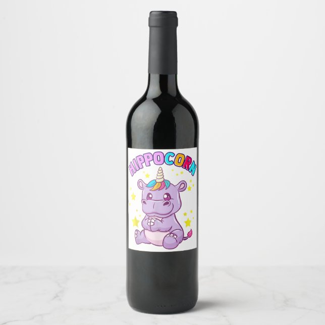 Étiquettes de vin pétillant ou de vin Hippo  (Devant)