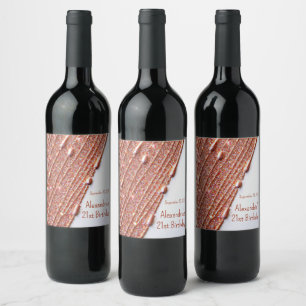 Étiquettes de vin pour 21 ans avec reflets dorés r