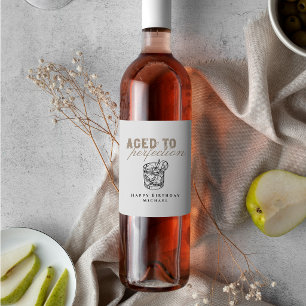 Étiquettes de vin pour fête d'anniversaire Vieilli