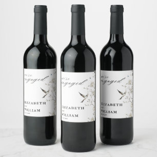 Étiquettes de vin pour fête de fiançailles de jard