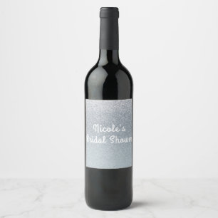 Étiquettes de vin pour soirée glitter argent glamo