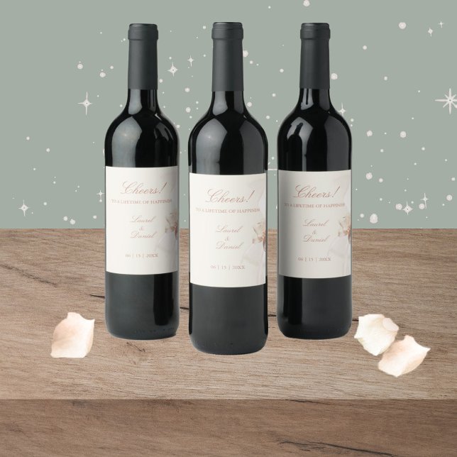 Étiquettes de vin Rose romantique (Créateur téléchargé)