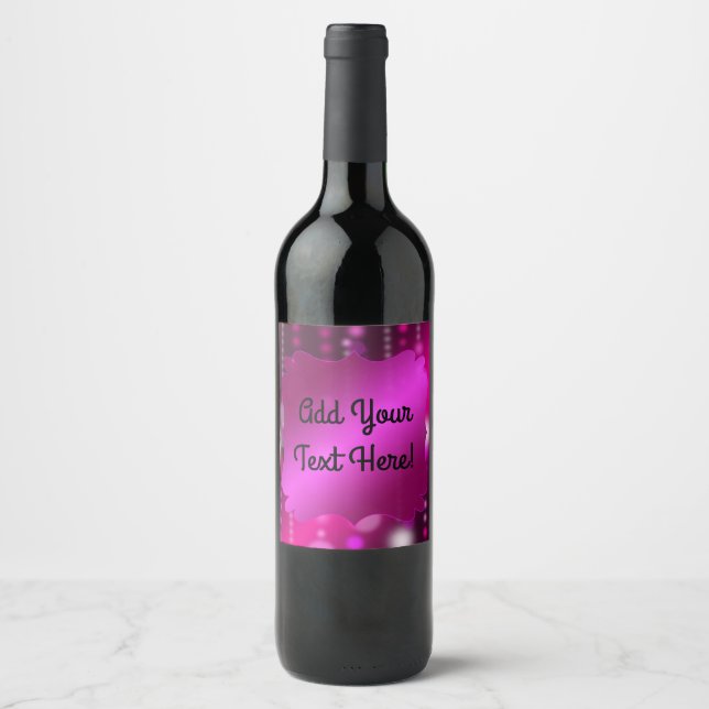Étiquettes de vin roses Vous Customisez (Devant)