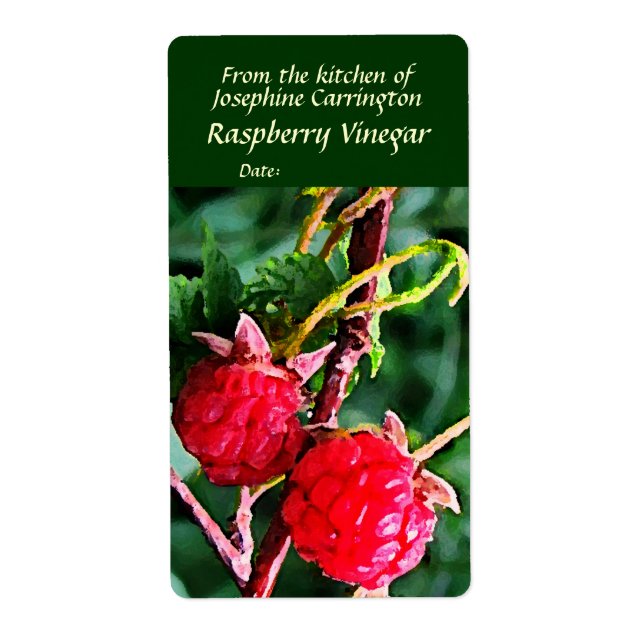 Étiquettes de vinaigre de framboise (Devant)