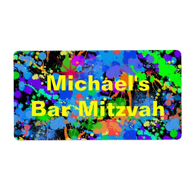 Étiquettes d'eau amusant Peinture de néon (Devant)