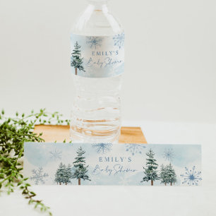 Étiquettes d'eau d'hiver bleu pour Baby shower