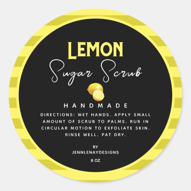Étiquettes d'écume à sucre de citron faits main su (Devant)