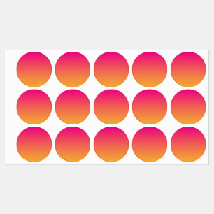Étiquettes dégradé rose et orange