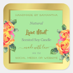 Étiquettes d'emballage de produits Floral Gold Lig