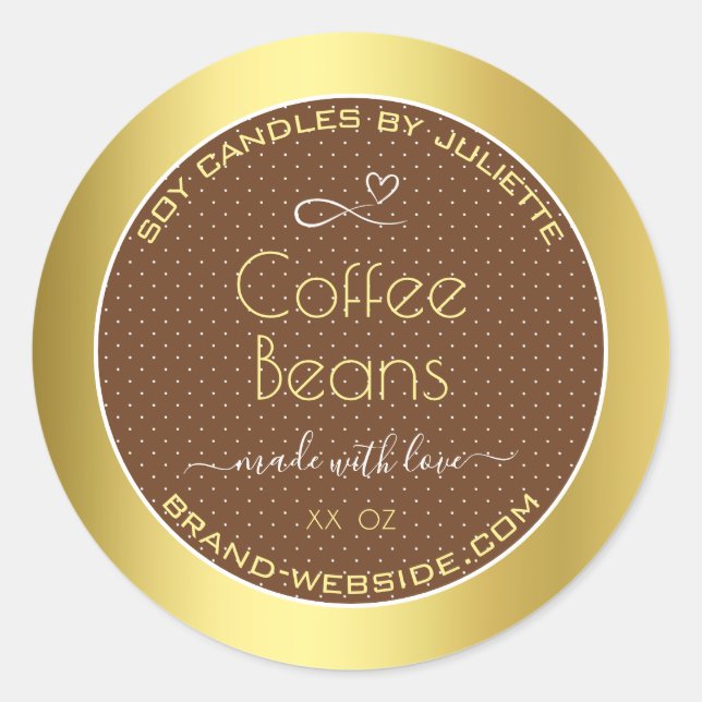 Étiquettes d'emballage d'or moderne Brown café har (Devant)