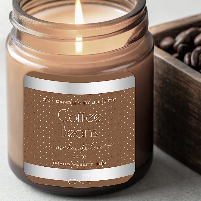 Étiquettes d'emballage moderne en argent Haricots  (Créateur téléchargé)