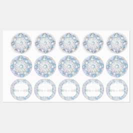 Étiquettes Dentelle en céramique bleu et flocons de neige