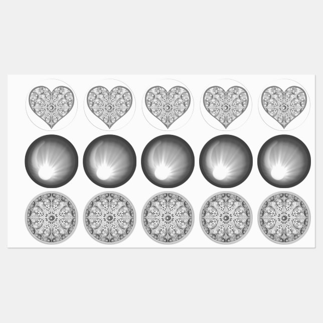 Étiquettes Dentelle en céramique Gris (Feuille)