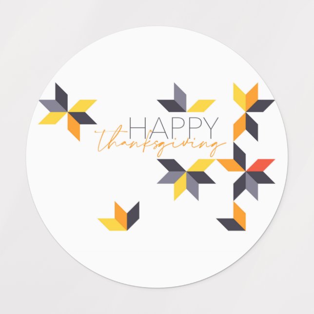 Étiquettes Design moderne et gai du Bon thanksgiving (Design 1)