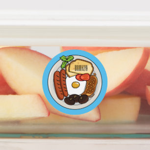 Étiquettes dessin animé du petit-déjeuner anglais