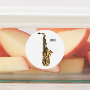 Étiquettes dessin animé saxophone