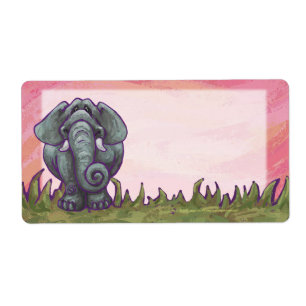 Étiquettes d'expédition à tête d'éléphant mignonne