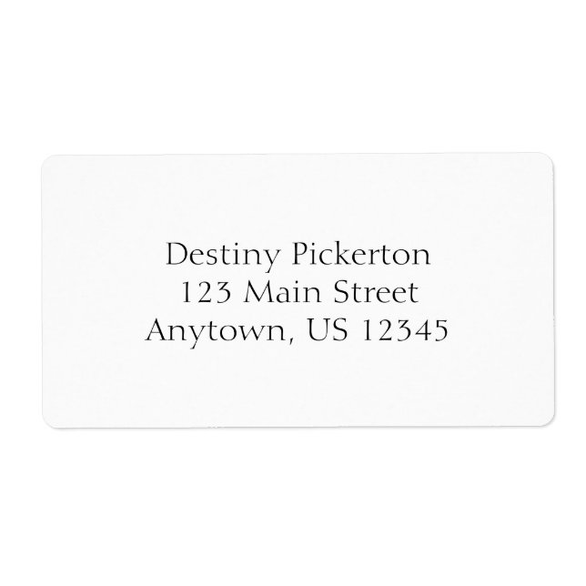 Étiquettes d'expédition simple blanche (Devant)