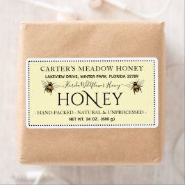 Étiquettes d'expédition sur mesure de miel moderne