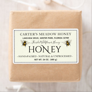 Étiquettes d'expédition sur mesure de miel moderne