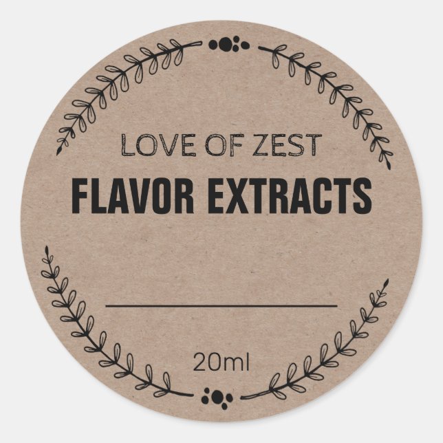 Étiquettes d'extraction de saveur maison Kraft vie (Devant)
