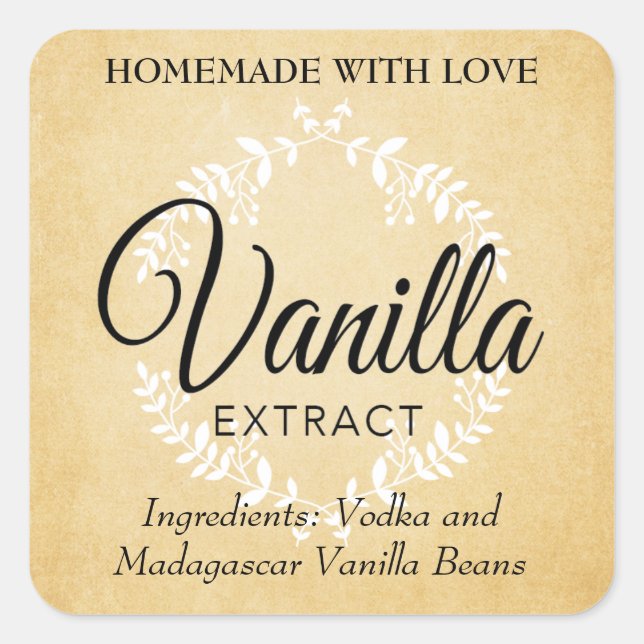Étiquettes d'extraction de vanille personnalisable (Devant)