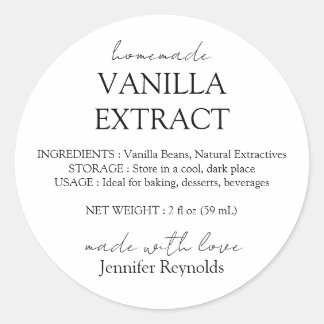 Étiquettes d'extrait de vanille fait maison avec i