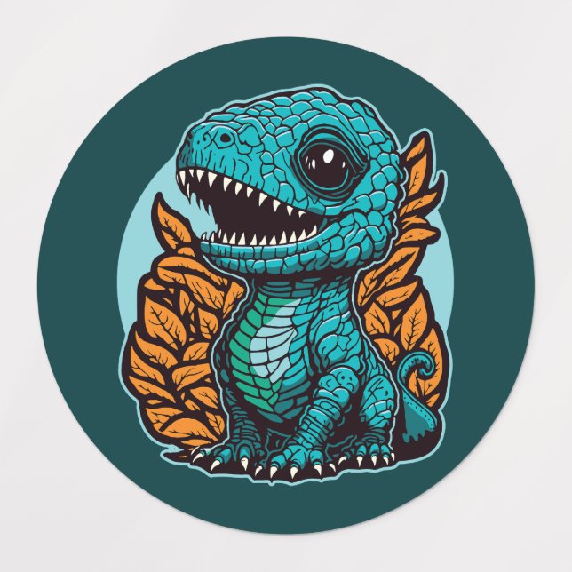 Étiquettes Dinosaure Bébé mignon (Design 1)