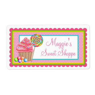 Étiquettes doux de magasin de petit gâteau