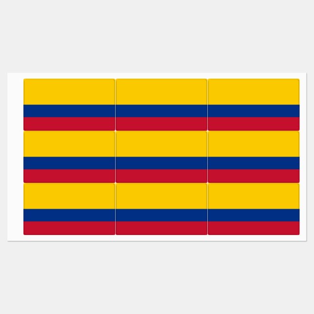 Étiquettes Drapeau Colombie (Feuille)
