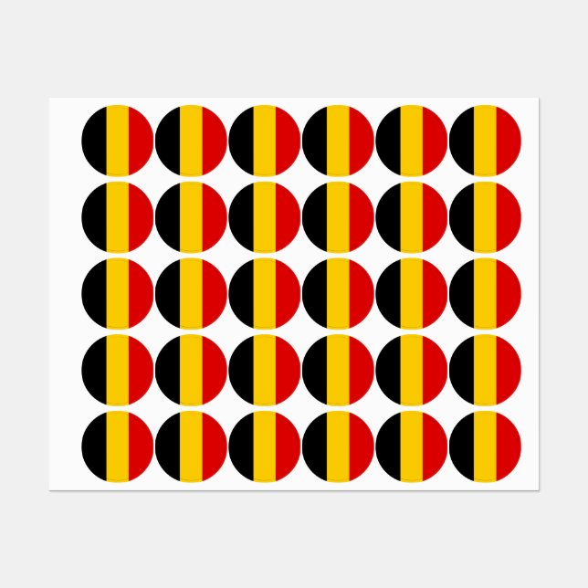 Étiquettes Drapeau de Belgique (Feuille)