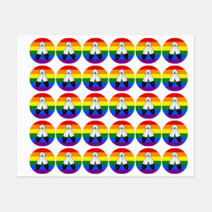 Étiquettes Drapeau de fierté bispirituel de SlipperyJoe's sym