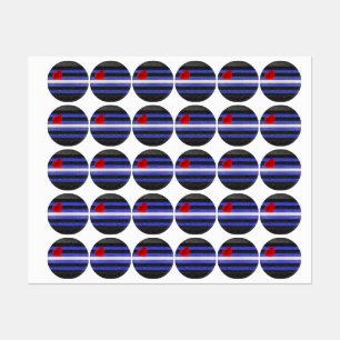 Étiquettes Drapeau de fierté en cuir SlipperyJoe's noir bleu