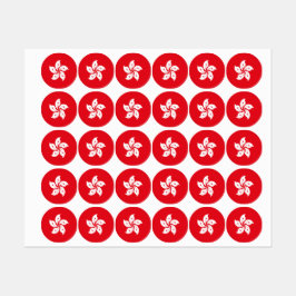 Étiquettes Drapeau de Hong Kong