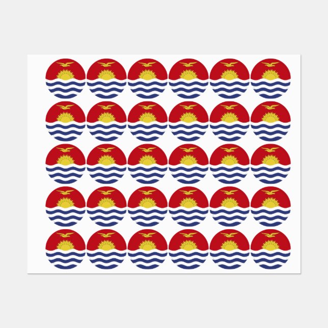 Étiquettes Drapeau de Kiribati (Feuille)