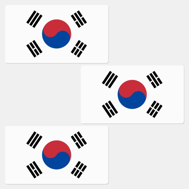 Étiquettes Drapeau de la Corée du Sud (Groupe)